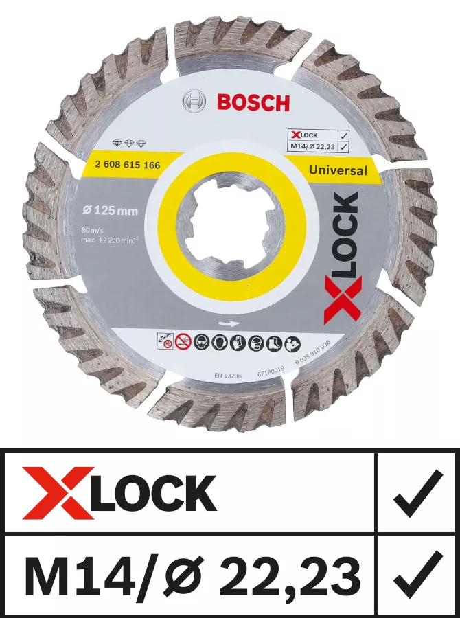 Disque diamanté XLock 125mm Standard for Universal Bosch